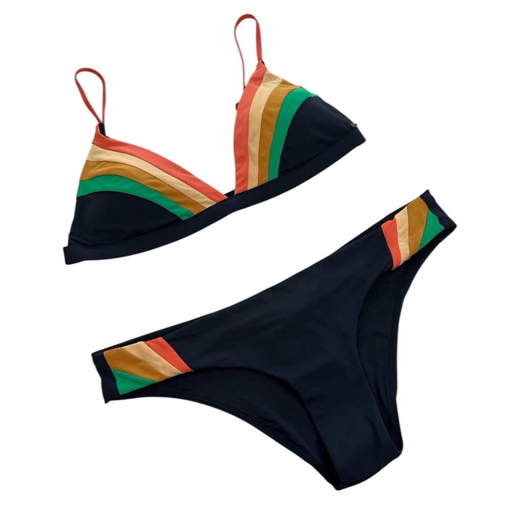 Rip Curl Bikini Set Multi Colored Rainbow Day Break NWT Women’s Size X-Large